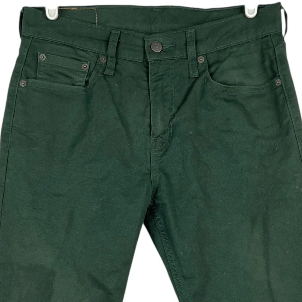 Levi's 502 Men's Stretch Slim Leg Green Pants Size 29x27.5 Regular Fit 5-Pockets